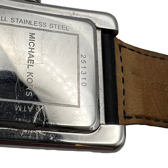 Michael Kors Quartz Watch Womens Stainless Steel MK-2242 Silver Embossed Leather - Picture 16 of 16